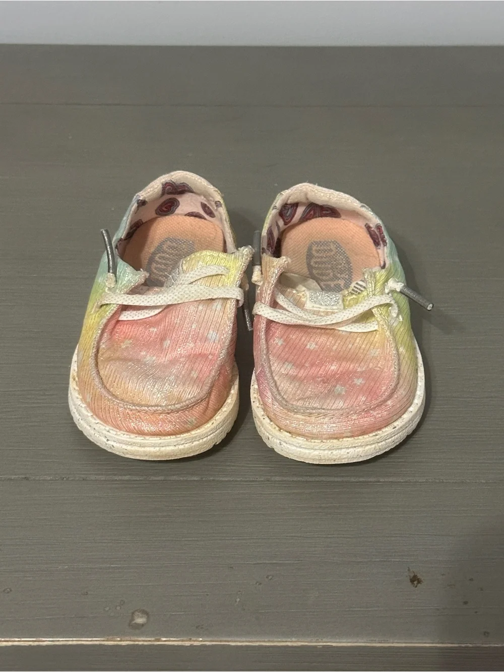 Hey Dude Kids Pastel Tie-Dye Moccasins in Pink, Yellow & Green